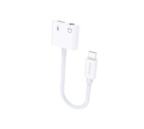 Dudao USB Type C - USB Type C / 3,5 mm Mini Jack AUX Adapters Mūzikai Audio un Lādēšanai, Balts | Headphone Adapter for Audio and Charging