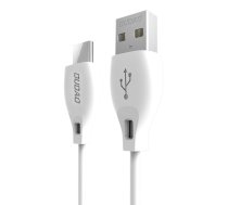 Dudao USB Type C Data Charging Cable 2.1A 1m, White | Lādētājvads, Datu Pārraides Kabelis