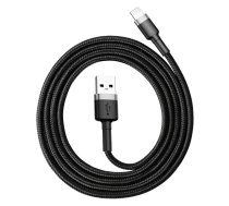 Baseus Cafule USB Apple Lightning Data Charging Cable 1,5A 2m, Gray / Black | Lādētājvads Datu Pārraides Kabelis