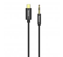 Baseus Yiven Audio Cable USB Type C to Mini Jack AUX 3,5mm, 1.2m, Black | Audio Vads Pāreja Pārveidotājs Kabelis