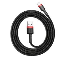 Baseus Cafule USB to Apple iPhone Lightning Data Charging Cable 2.4A, 1m, Black + Red | Lādētājvads Datu Pārraides Kabelis