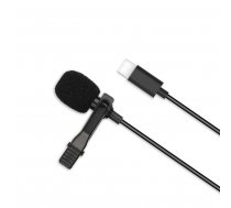 XO Jack to USB Type C Lavalier Wired Condenser Recording Microphone, 2m | Mikrofons Datoram Telefonam Kamerai