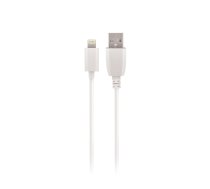 Maxlife USB to Apple iPhone Lightning Cafule Data Charging Cable, 2A, 3m, White | Lādētājvads Datu Pārraides Kabelis