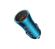 Baseus Golden Contactor Max Quick Car Charger USB Type C / USB 60W PD, Blue | Automašīnas Telefona Lādētājs