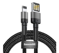 Baseus Cafule USB to Apple iPhone Lightning Data Charging Cable, 2.4A 1m, Black | Lādētājvads Datu Pārraides Kabelis