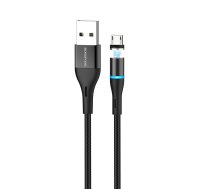 Borofone USB to Micro USB Magnetic Charging Cable, 2.4A, 1.2m, Black | Magnētisks Lādētājvads Kabelis