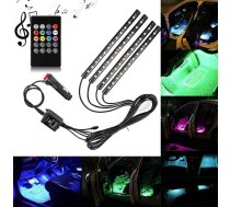 LED Lentes Lampas ar Pulti Automašīnas Salona Apgaismojumam | Car Interior RGB LED Strip Lights