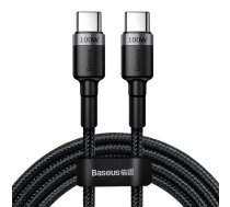 Baseus Cafule Nylon USB Type C to USB Type C Data Charging Cable 100W, 2m, Black | Lādētājvads Datu Pārraides Kabelis