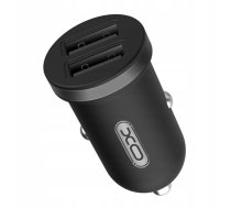 XO TZ08 Quick Car Charger 2xUSB 2.1A with Apple iPhone Lightning Cable, Black | Automašīnas Telefona Lādētājs