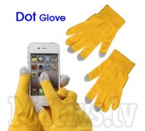 Capacitive Touch Screen Knitted Gloves for iPhone, Samsung, HTC, LG, Nokia, Sony Smartphones, yellow - cimdi skārienjūtīgam ekrānam