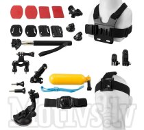 GoPro stiprinājumu komplekts 14 in 1 ar somu | Sports Action Camera Mount Accessory Set Kit