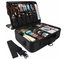 Ceļojumu Kosmētikas Soma Futrālis Makeup Piederumu Koferis Organaizers Organizators, Melns | Makeup Case Box Cosmetic Bag Organizer