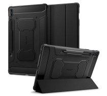 Samsung Galaxy Tab S9 FE+ Plus 12.4'' (SM-X610 / X616B) Spigen Rugged Armor Book Case Cover, Black | Planšetes Vāciņš Maciņš Apvalks Grāmatiņa