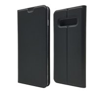 Samsung Galaxy S10+ Plus (G975F) Magnetic Adsorption Leather Card Holder Case Cover, Black | Vāks Maciņš Maks Grāmatiņa Apvalks