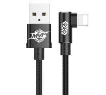 Baseus MVP Elbow USB / Apple Iphone Lightning Data Charging Cable 2A 1m, Black | Ātrās Uzlādes Lādētājvads Datu Pārraides Kabelis