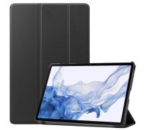 Samsung Galaxy Tab S9 (SM-X710, SM-X716B) Trifold Stand PU Leather Cover Case, Black | Planšetes Vāciņš Maciņš Apvalks Grāmatiņa