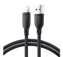 Joyroom A34 USB / Apple Iphone Lightning Data Charging Cable, 3A 1m, Black | Ātrās Uzlādes Lādētājvads Datu Pārraides Kabelis