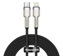 Baseus Cafule Metal USB Type C to Apple iPhone Lightning Data Charging Cable, PD, 20W, 2m, Black | Lādētājvads Datu Pārraides Kabelis