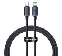 Baseus Crystal Shine USB Type C to Apple iPhone Lightning Data Charging Cable, PD, 20W, 1.2m, Black | Lādētājvads Datu Pārraides Kabelis