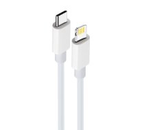 Maxlife MXUC-05 USB Type C to Apple iPhone Lightning Data Charging Cable, PD, 20W, 2m, White | Lādētājvads Datu Pārraides Kabelis