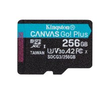 Kingston Canvas Go! Plus 256GB microSD Memory Card (Class 10 UHS-I SDHC 170 MB/s read) + Adapter | Atmiņas Karte ar Adapteri