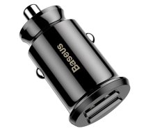 Baseus Grain Mini Car Charger 2x USB 5V, black - divu portu auto ladētājs