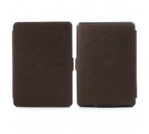 Amazon Kindle Paperwhite 1 2 3 e-reader cross texture magnetic click cover, brown - mākslīgās ādas vāks ar magnētu