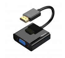 Baseus Adapters HDMI 4K uz VGA + micro USB / AUX audio, Melns | Baseus adapter with HDMI 4K to VGA + micro USB / AUX audio