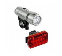 Velosipēda Priekšējais un Aizmugurējais Lukturis Gaisma, Sudraba | Bicycle Front and Back LED Light, Silver