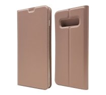 Samsung Galaxy S10+ Plus (G975F) Magnetic Adsorption Leather Card Holder Case Cover, Rose Gold | Vāks Maciņš Maks Grāmatiņa Apvalks