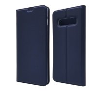 Samsung Galaxy S10+ Plus (G975F) Magnetic Adsorption Leather Card Holder Case Cover, Blue | Vāks Maciņš Maks Grāmatiņa Apvalks