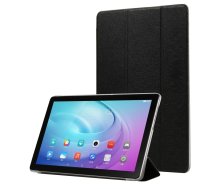 Samsung Galaxy Tab A7 10.4 (2020) (SM-T500/505) Silk Texture Tri-fold Stand Leather Cover Case, Black | Vāks Apvalks Pārvalks Grāmatiņa Planšetdatoram