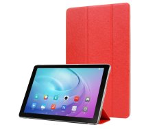 Samsung Galaxy Tab A7 10.4 (2020) (SM-T500/505) Silk Texture Tri-fold Stand Leather Cover Case, Red | Vāks Apvalks Pārvalks Grāmatiņa Planšetdatoram