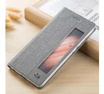 Huawei P20 Pro 2018 (CLT-L09, L29) VILI DMX Cross Texture View Leather Stand Wallet Cover Case Accessory, Grey | Vāks Maciņš Maks Grāmatiņa Apvalks