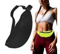 Skriešanas Vingrošanas Jostas Soma, Melna | Outdoor Travel Running Belt Zipper Waist Crossbody Bag for Phone Keys with Headphone Outlet