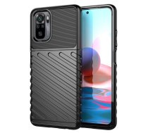 Xiaomi Redmi Note 10 4G / 10S Thunder Series Twill Texture TPU Mobile Phone Cover Case, Black | Vāks Maciņš Maks Apvalks