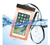 Universāls Ūdensnecaurlaidīgs Maciņš Vāciņš Soma Maiss Telefoniem līdz 6,5", Oranžs | Waterproof Phone Case Cover Pouch Dry Bag