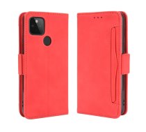Google Pixel 4a 5G Multi-slot Leather Case Wallet Cover, Red | Telefona Vāciņš Maciņš Apvalks Grāmatiņa