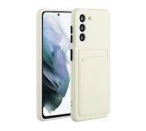 Samsung Galaxy S21 (SM-G990F) Soft TPU Phone Case Cover with Card Slot, White | Telefona Vāciņš Maciņš Apvalks Bamperis