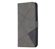 Xiaomi Mi 11 Lite Geometric Texture Wallet Stand Leather Phone Book Case Cover, Grey | Telefona Vāciņš Maciņš Apvalks Grāmatiņa