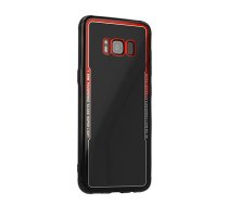 Huawei P20 (EML-L29) Vennus Super Light Glass Case Cover, Transparent Black / Red | Vāks Vāciņš Maks Maciņš Apvalks Bamperis