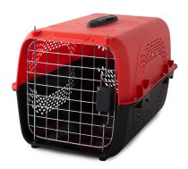 Būris Soma Dzīvnieku (Kaķi, Suņi, Truši utt.) Pārvadāšānai Transportēšanai, Sarkans/Melns | Pet Animal Carrier Cage