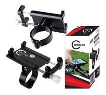 Metāla Velosipēdu Motociklu Skūteru Mopēdu Telefonu Turētājs Carruzzo, Melns | Metal Motorcycle Bicycle Handlebar Phone Holder