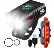 Ūdensizturīgs Velosipēda Priekšējais un Aizmugurējais CREE T6 LED Lukturis Gaisma, USB | Bicycle Front and Rear Light