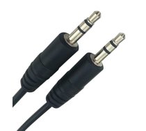 Audio Cable Mini-Jack 3,5mm (Aux to Aux) 1m, Black | Audio Vads Kabelis