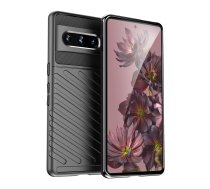 Google Pixel 7 Pro Thunder Series Twill Texture TPU Mobile Phone Cover Case, Black | Telefona Macņš Vāciņš Apvalks Maks Bampers