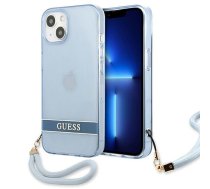 Apple iPhone 13 6.1" Guess Blue Hardcase Translucent Stap | Kvalitatīvs Telefona Maciņš Vāciņš Apvalks