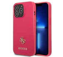 Apple iPhone 13 Pro / 13 6.1" Guess Pink Hardcase Saffiano 4G Small Metal Logo | Kvalitatīvs Telefona Maciņš Vāciņš Apvalks