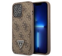 Apple iPhone 13 Pro / 13 6.1" Guess Brown Hardcase 4G Triangle Logo Cardslot | Kvalitatīvs Telefona Maciņš Vāciņš Apvalks