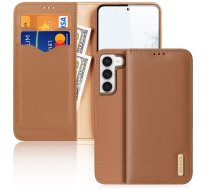 Samsung Galaxy S23+ Plus (SM-S916) Dux Ducis Hivo Genuine Leather Book Case Cover, Brown | Telefona Vāciņš Maciņš Apvalks Grāmatiņa